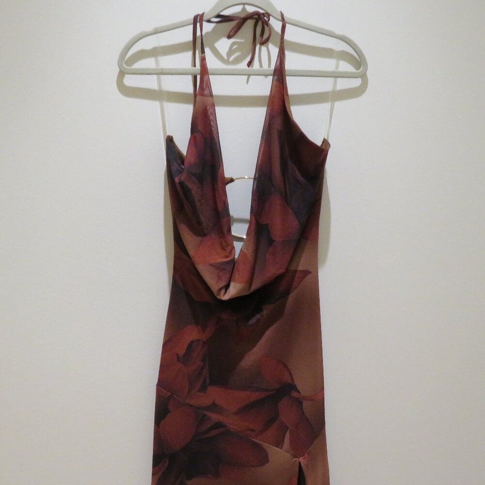 WINDSOR Drama Meets Paradise Floral Maxi Dress in Brown Y2K Whimsigoth Friends - Picture 4 of 14